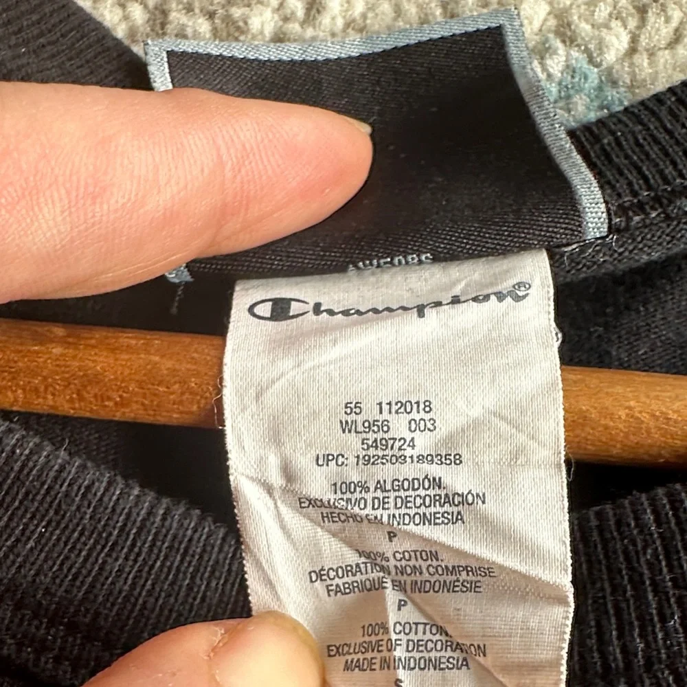 Champion Black Crop Top with Logo - Picture 3 of 5